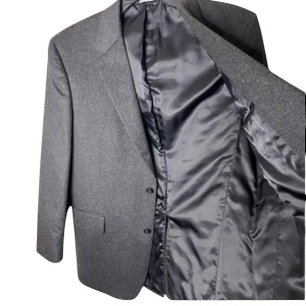 Jos A Bank Blazer Men’s 44R Gray 2 Button 100% Cashmere 2b Sport Coat Suit
